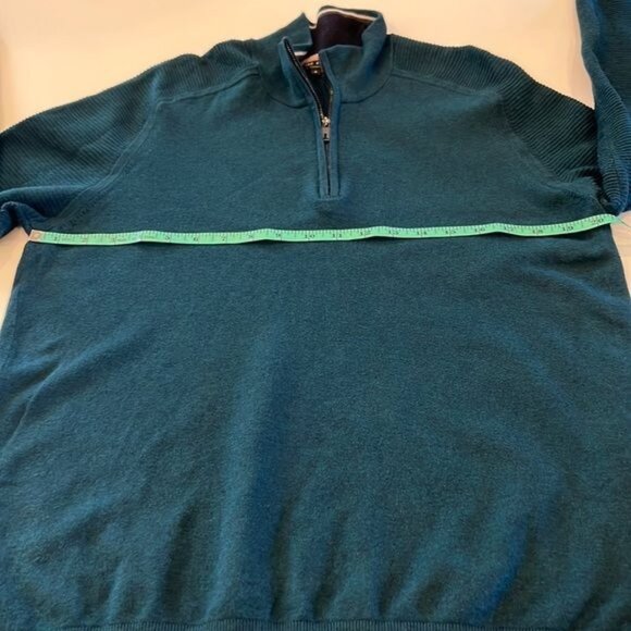 Ted Baker London Knitted 1/4 Zip Funnel Neck Sweater Size XL Viscose Cotton - Picture 12 of 14